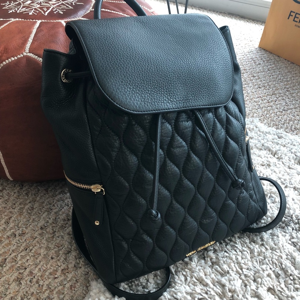 Vera Bradley Amy Quilted Leather Backpack Black